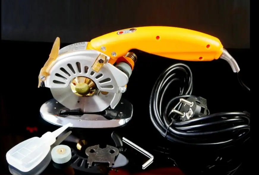 

New 100mm Direct Drive Servo cutting machine Electric Cloth Cutter Fabric Round Knife Cutting Machine