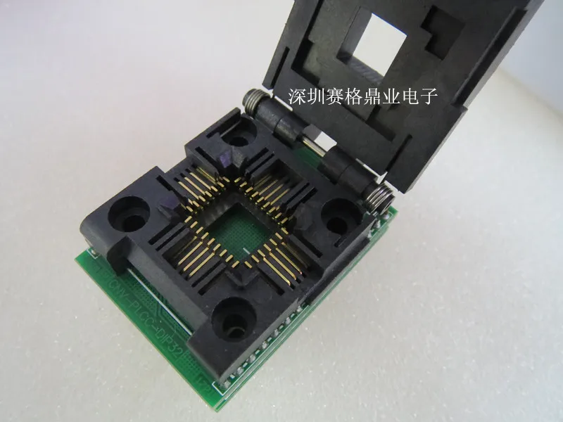 PLCC32/DIP32 Burn-In Socket Gold Plating Ic Testen Zetel Test Socket Testbank