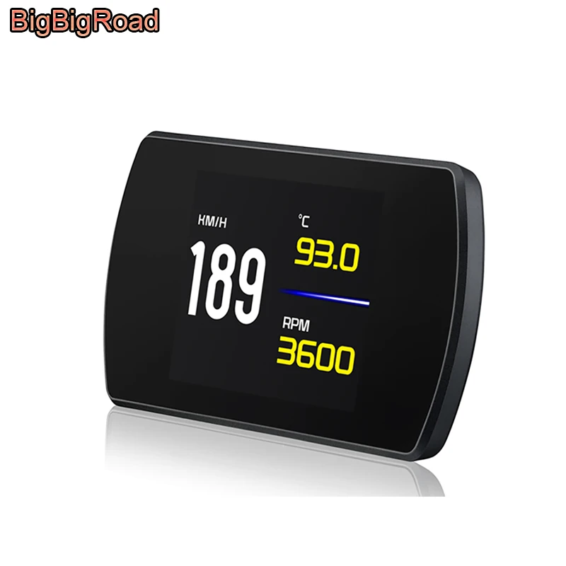 Car HUD Head Up Display OBDII 2 Smart HD Digital Meter Speedometer Windscreen Projector speed voltage Fuel Alarm For Toyota Vitz