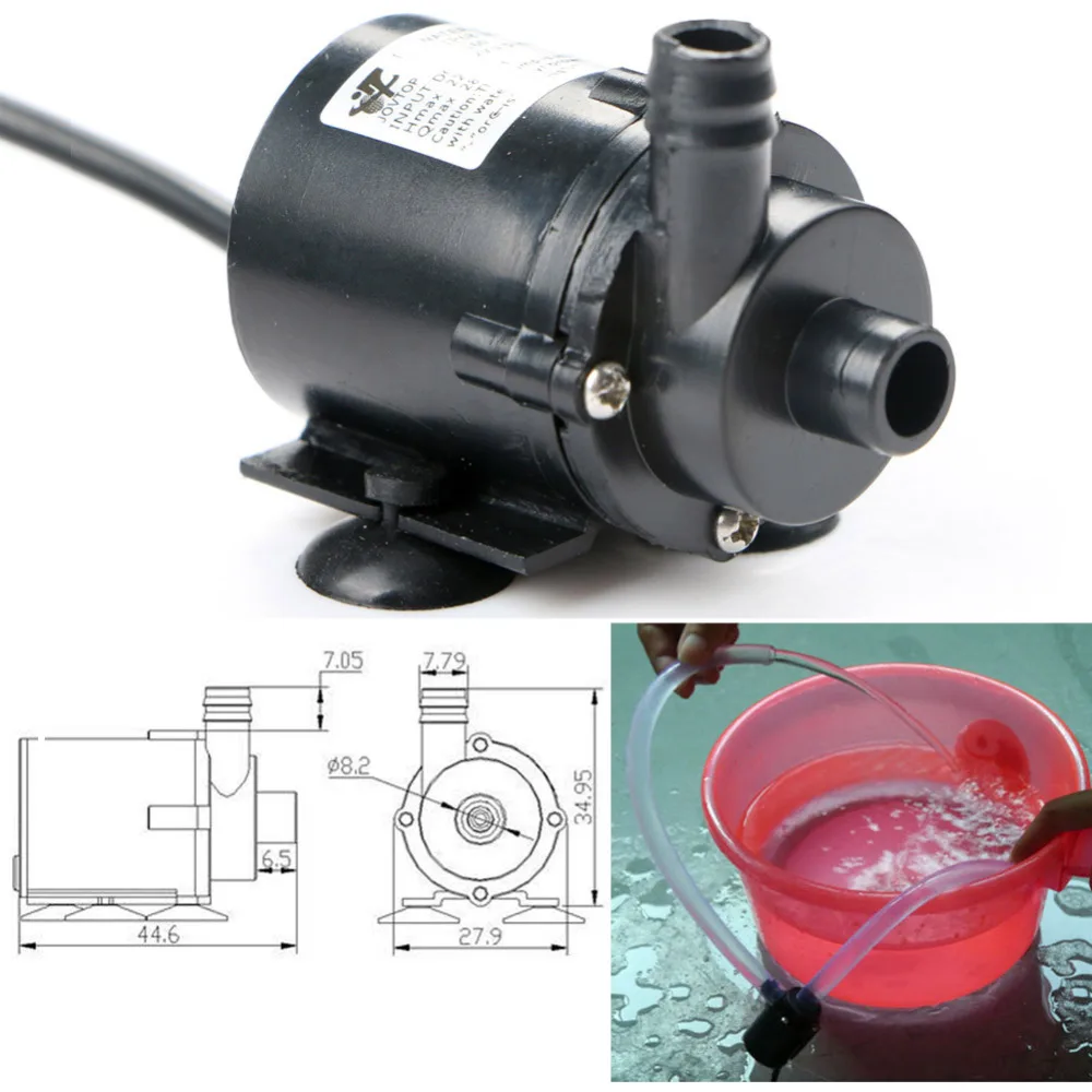 DC12V 280L/H مايكرو فرش مضخة مياه غاطسة لحوض السمك نافورة عالية الضغط غسيل السيارات رذاذ المياه الكهربائية مضخة