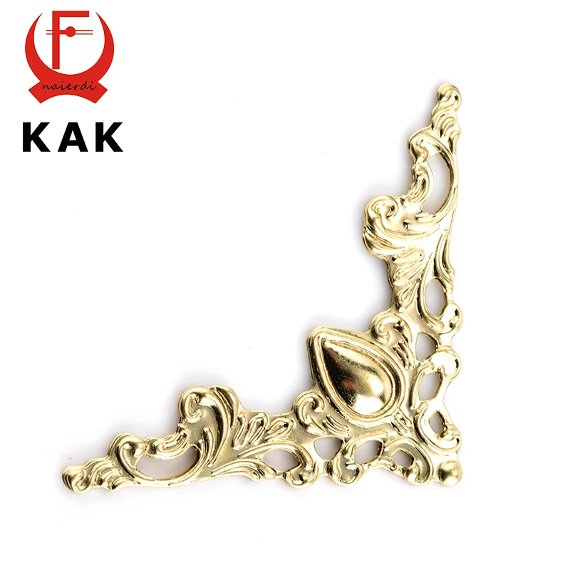 KAK Metal Angle Corner Brackets Gold Bronze 40mm Notebook Cover For Menus Pasting Box Photo Frame Furniture Decorative Protector