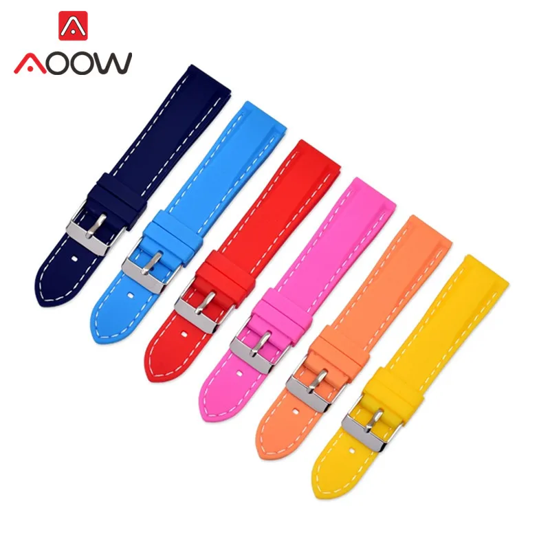 16mm 18mm 20mm 22mm 24mm Silicone Watchband Sport Waterproof Men Women Quick Release Bracelet Band Strap for Gear S3 Ticwatch