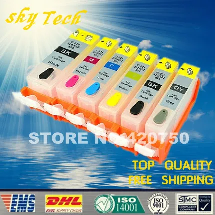 6PK Empty Refillable Ink Cartridge suit for PGI520 CLI521, Suit for canon MP980 MP990 IP3680 MP540 MP620 MP630 ,with ARC chip