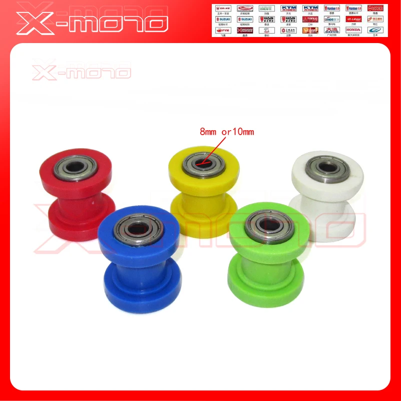 

2pcs of 8mm 10mm Chain Roller Slider Tensioner Wheel Guide Pit Dirt Mini Bike Moto Atv High Quality M8 M10 Free