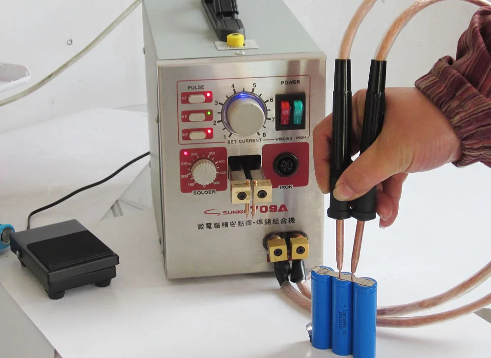 1.5KW High Power Spot Welder & Soldering Station with Universal welding pen +4mm 1KG Nickel sheet