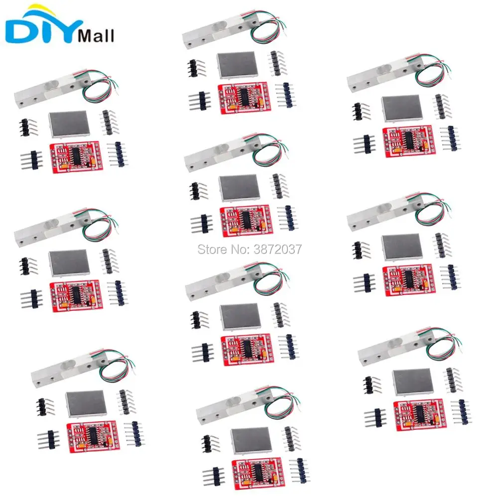 

10pcs/lot 1kg 2kg 3kg 5kg 10kg 20kg Load Cell Electronic Kitchen Scale Weight Sensor + HX711 AD Module Metal Shield for Arduino