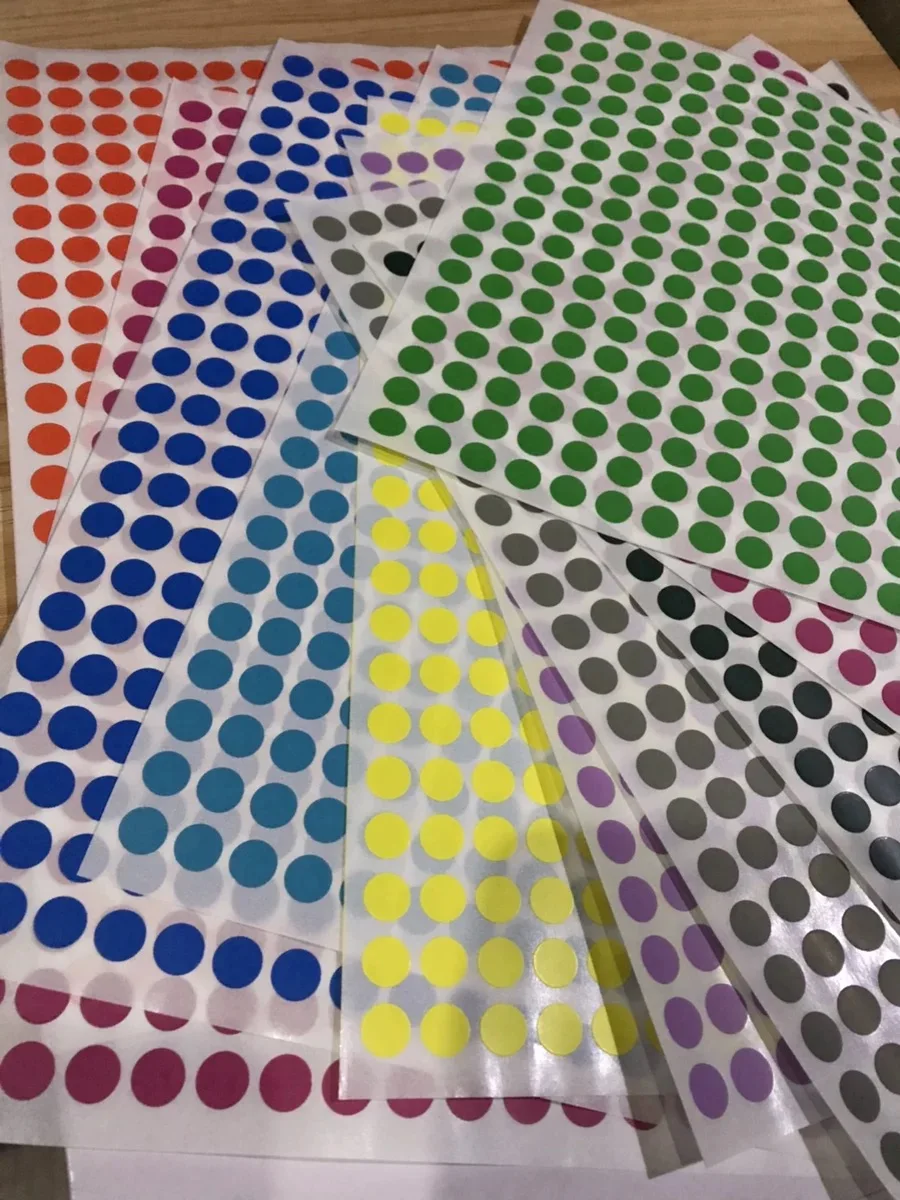 15 sheets 6mm/19mm/100mm Diameter 8mm Multicolor Dot Stickers Round Sticky Adhesive Spot Circles Paper sticker Labels
