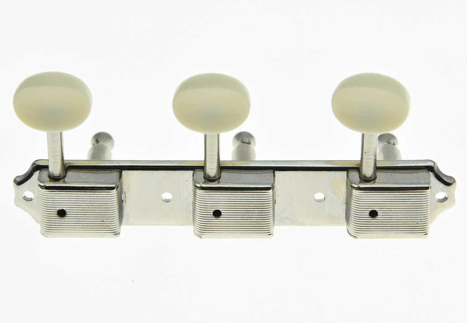 KAISH Nickel w/ Ivory Vintage 3 on a Plate 3x3 Guitar Tuning Keys Tuners for LP SG JR