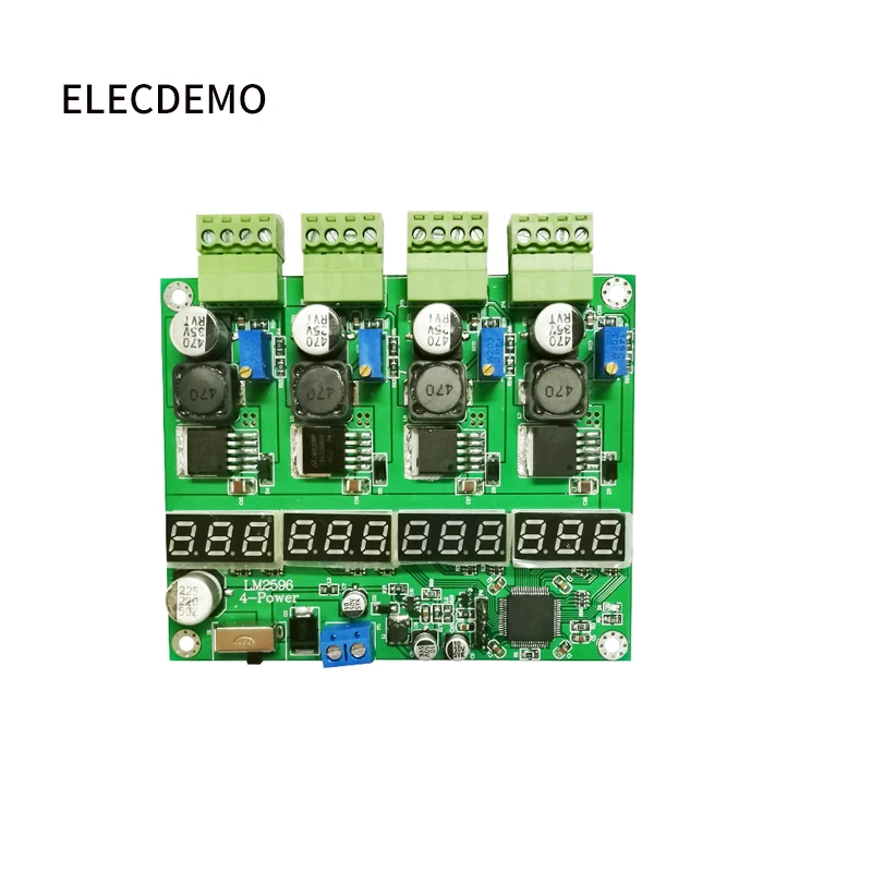 Moduł zasilania wielokanałowe przełączanie czterech cyfrowych wyświetlaczy moduł LM2596 DC-DC regulowany moduł zasilania buck