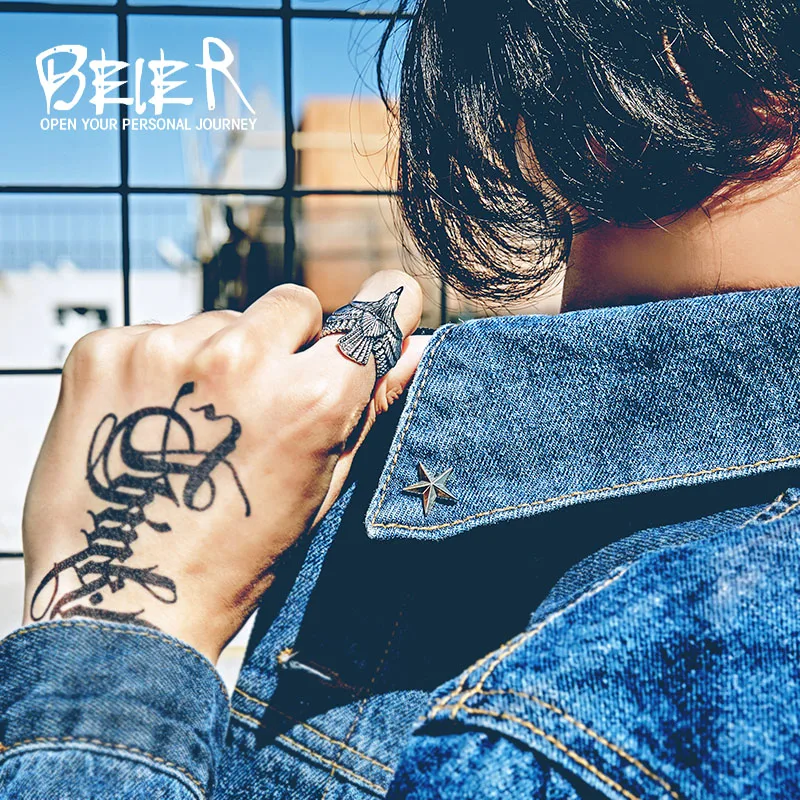 BEIER New Unique Jewelry Stainless Steel Biker Eagle Ring Man\'s High Quality USA Animal Jewerly BR8-299