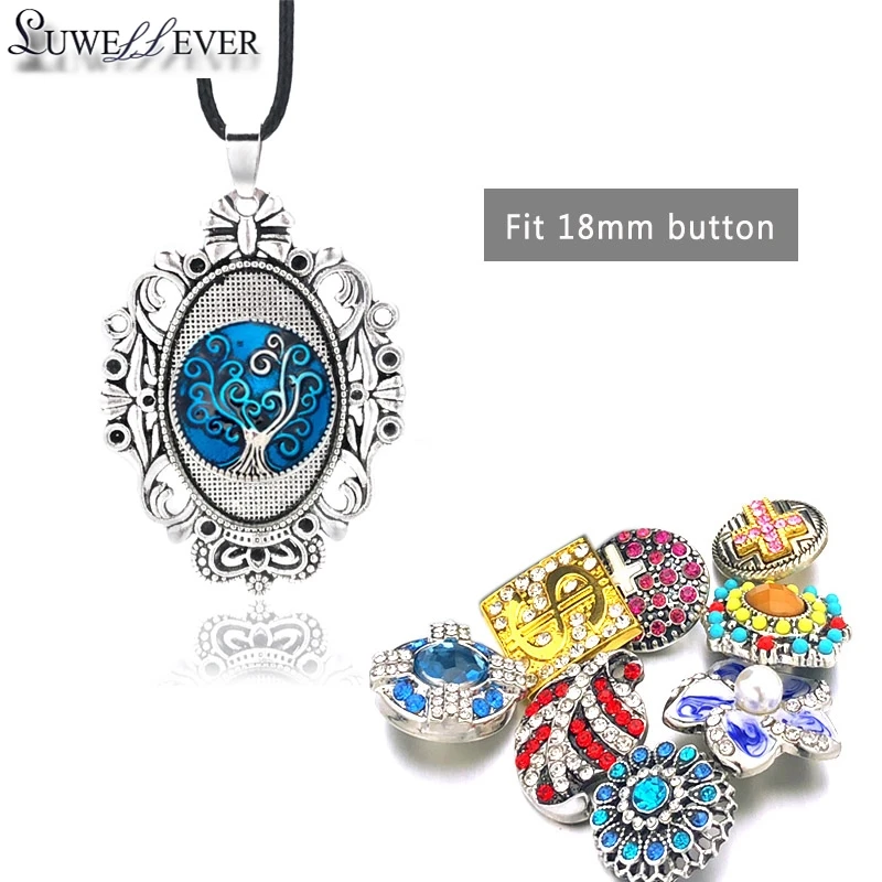 Fashion Interchangeable Flower Crown Ginger Necklace 054 Fit 18mm Snap Button Pendant Necklace Charm Jewelry For Women Gift