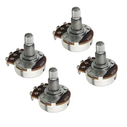 FLEOR 4pcs Full Size Guitar Potentiometers Pots A250K/ B250K/ A500K /B500K Long Split Shaft 18mm for Guitar Parts & Accessories