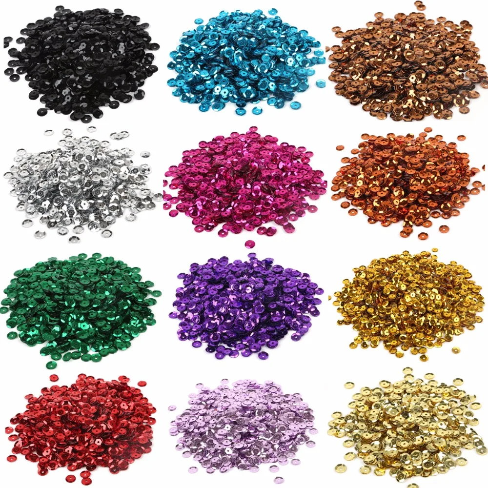 20g Silver Cup Sequin 6mm Flat Round PVC loose Sequins For Crafts Sewing Decoration 1200pcs DIY Accessory Lentejuelas Para Coser