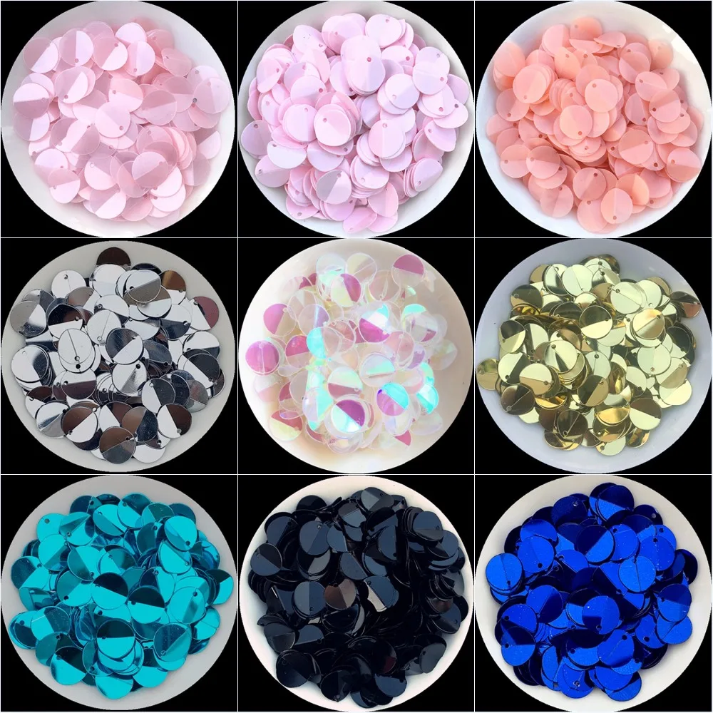 250 pièces 10mm Pliant Paillettes Côté Forage PVC Paillettes En Vrac DIY Vêtements Vêtements de Scène Des Accessoires Bijoux Décorations Faire