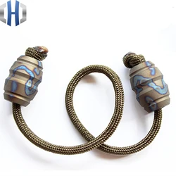 Titanium Alloy Wooden Knife Beads Hanging Buckle Zipper Headphone Pendant EDC Umbrella Rope Pendant