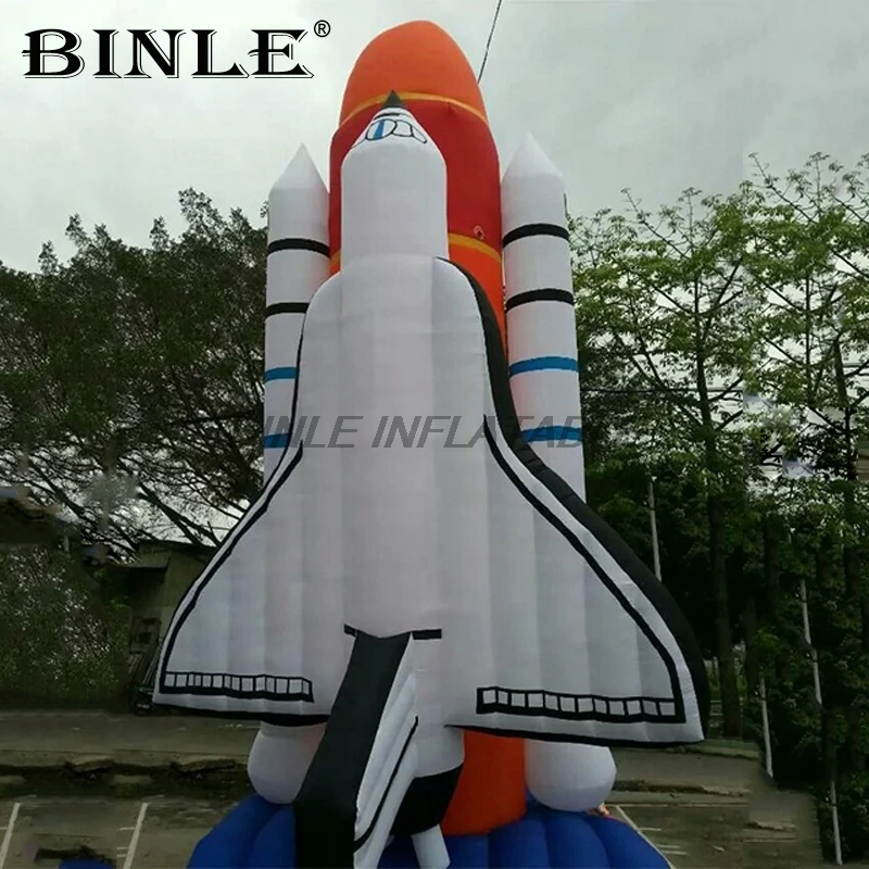 Hot sale 6m 20ft large inflatable space shuttle with base giant inflatable rocket advertising inflatable spacecraft for event