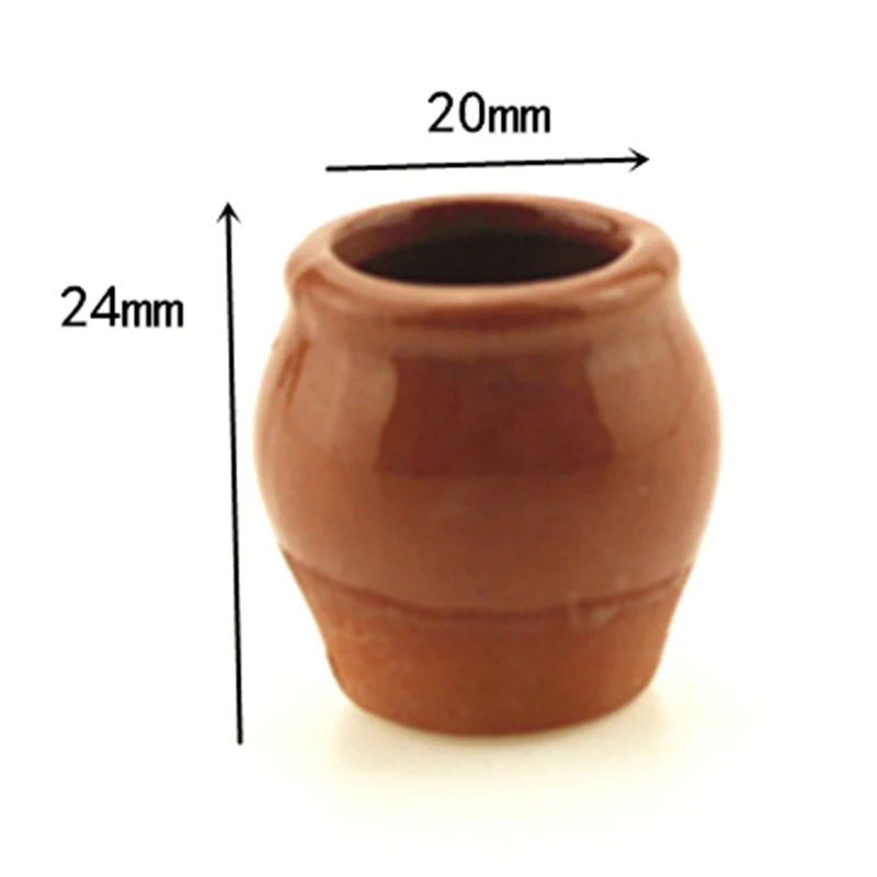 1/12 Dollhouse Miniature Accessories Mini Ceramics Flowerpot Simulation Furniture Flower Pot for Doll House Decoration