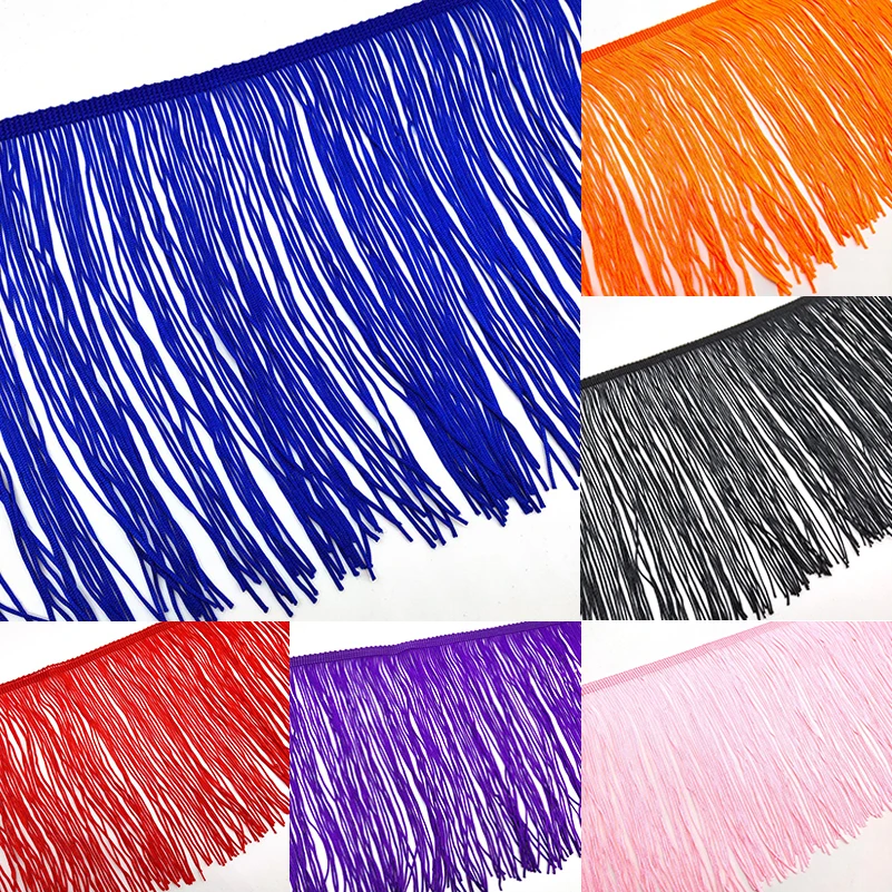 Beatiful 50CM Lace Fringe Trim Tassel Fringe Trimming For DIY Latin Dress Stage Clothes Accessories 15CM Wide Lace Ribbon Tassel