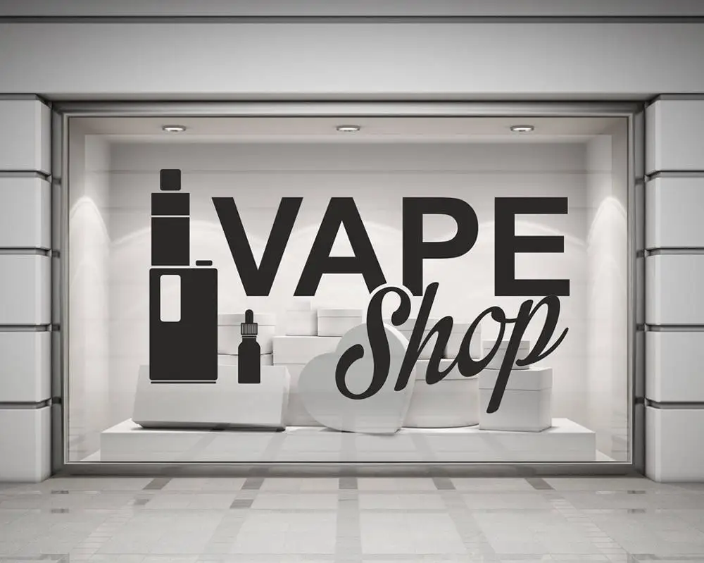 Vinyl Wall Decals Vape Shop Sign Posters Wall Stickers Home Decoration Removable Electronic Cigarette Art Decal Wallpaper G562