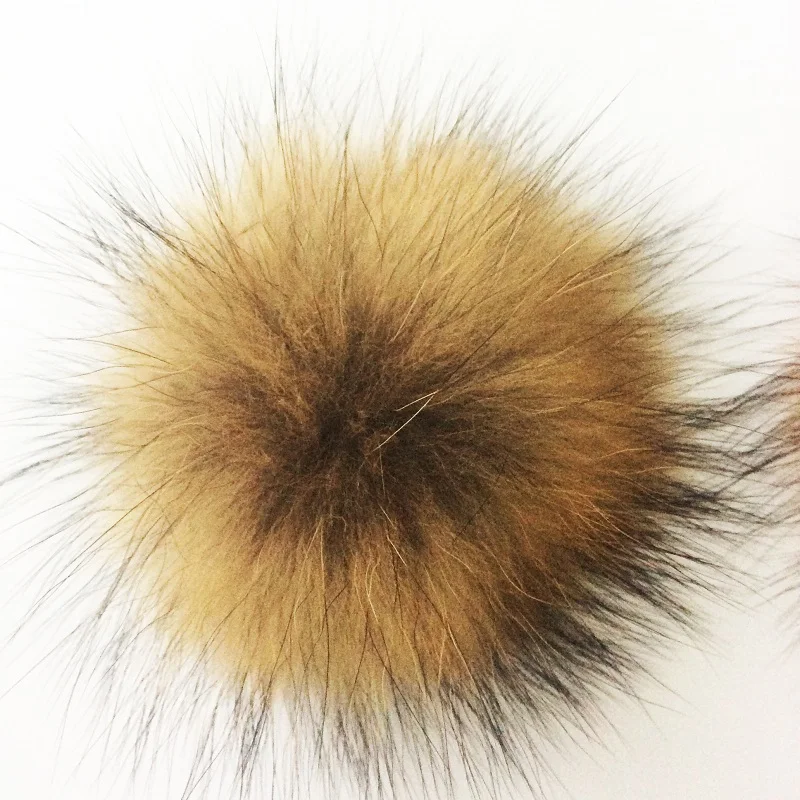 Baby Hat Natural Raccoon Fur Baby Cap Two Pompom Kids Caps Winter Children\'s Hats With Pompom