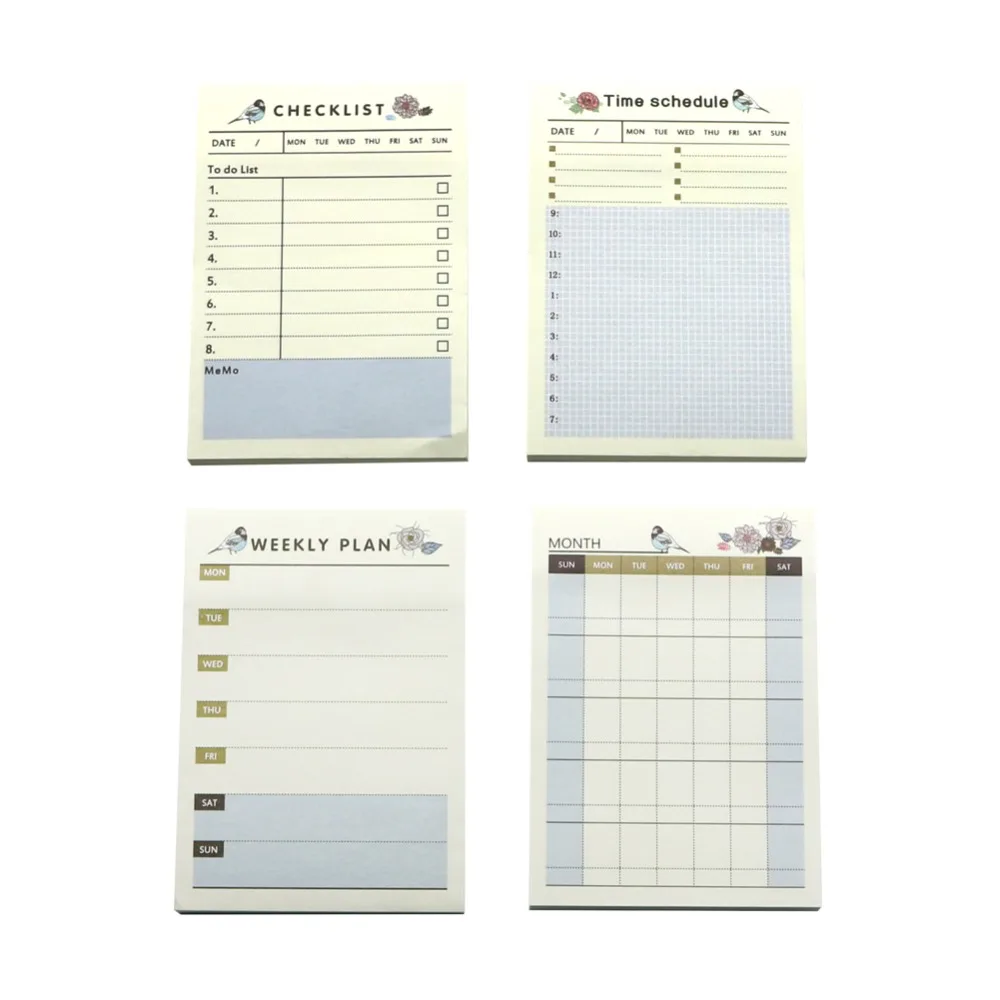 1 Pc-About 50 pages Tearable Notes Memorandum Day / Week / Month Plan Simple Portable Notebook Korea & Japan Stationery