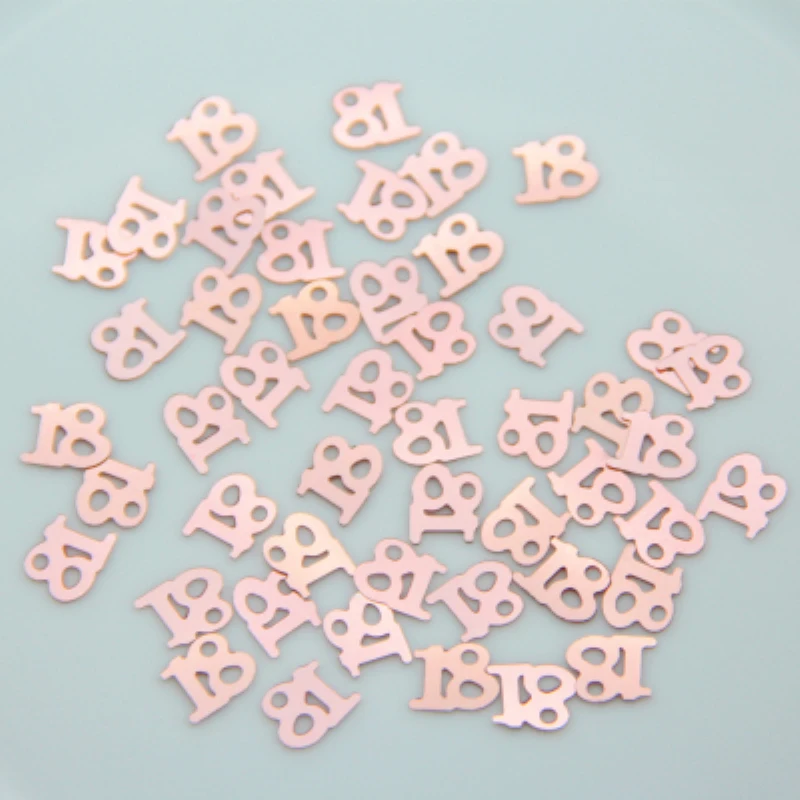 500Pcs Number of various Rose Gold Digital Confetti Glitter Birthday Decor Table Sprinkles Confetti For Celebration Birthday