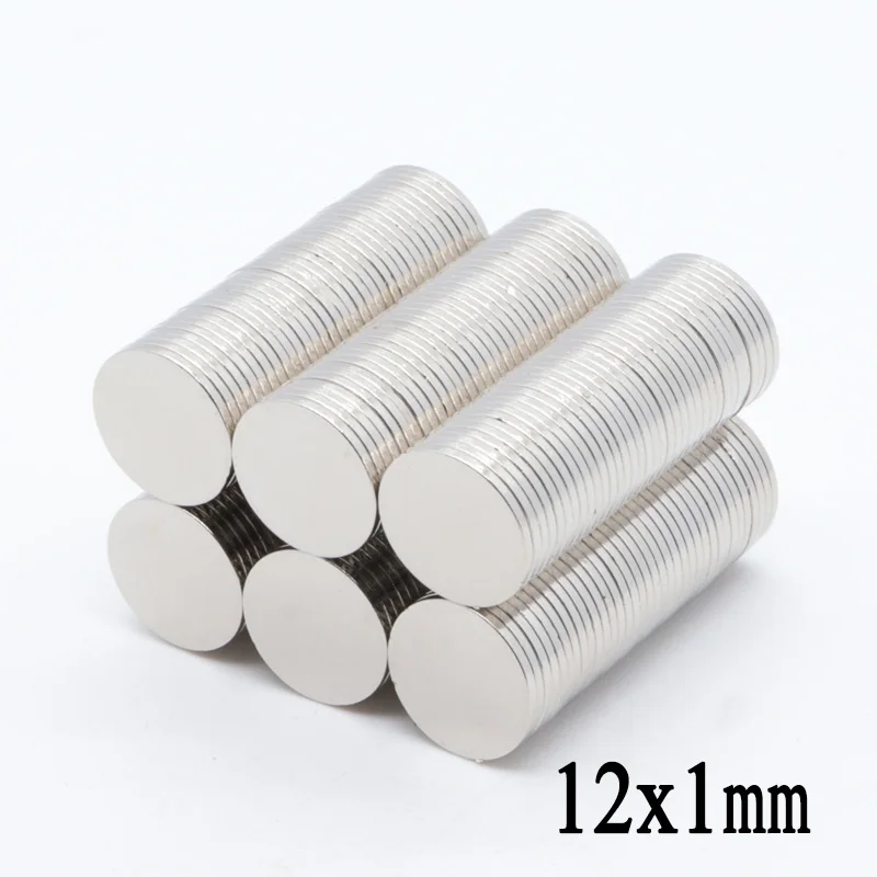 500pcs 12x1 mm N35 Super Strong Powerful Disc NdFeB Rare Earth Magnet 12*1 mm Round Neodymium Magnets 12mm x 1mm