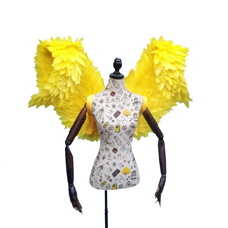 Beautiful yellow angel wings Soft fairy wings fit for wedding Party Chrismas Easter creaticve decorations