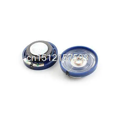 2Pcs 0.25W 16 ohm 29mm Round Blue Plastic Magnet Electronic Speaker Loudspeaker