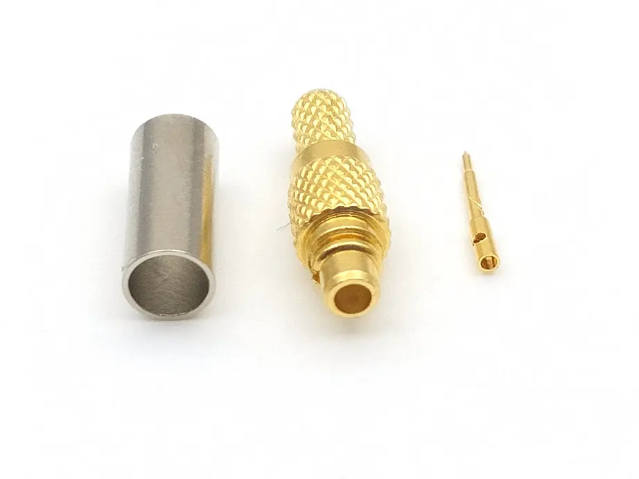 Imagem -04 - Bronze Mmcx Fêmea Plug Conector para Rg316 Rg174 rf Cabo Crimp 100 Peças de