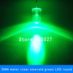 100pcs / lot Emerald Green 5mm F5 round LED lamp beads super bright LED Light-emitting diodes (high quality) for DIY lights