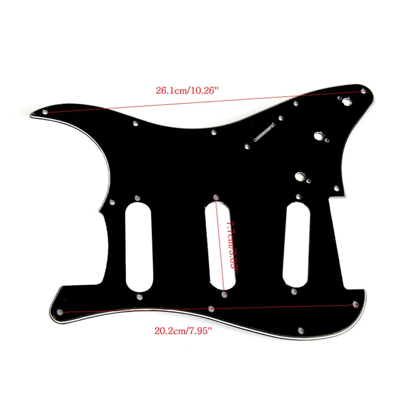 3 Ply Electric Guitar Pickguard Black Scratch Plate For . Stratocaster Guard board  Black