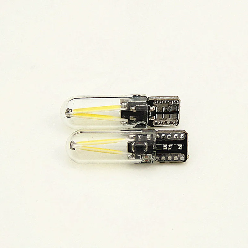 2pcs T10 194 168 W5W COB LED Long Lifespan Low Consumption High Power CANBUS Silica Bright Glass License Light Bulbs 12V