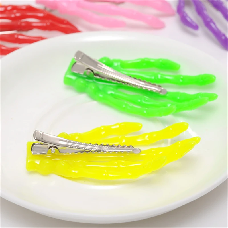 4Pcs/Lot Halloween Hairpin Gothic Punk Zombie Skeleton Hand Girls Clips Skull Accessories Barrette Hair Accessories for Women view 5