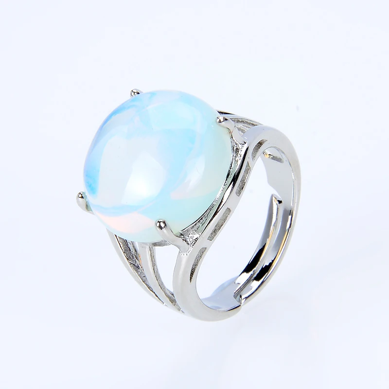 Hollow Full Ring Natural Stone Finger Rings Amethysts Lapis Lazuli Opal Pink Quartzs Party Mid Wedding Rings Women Jewelry