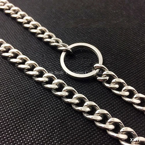 Titanium Personal Defense Chain 9.5mm Wide Punk Pant Decoration 600mm Long Anti-corrosion with Carabiners & Rings