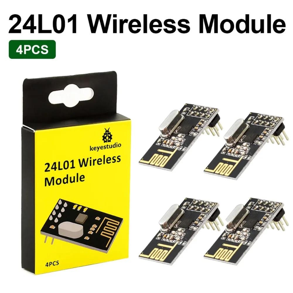 4PCS NRF24L01 2.4GHz Wireless Transceiver RF Transceiver Module With Keyestudio Packing Box for Arduino