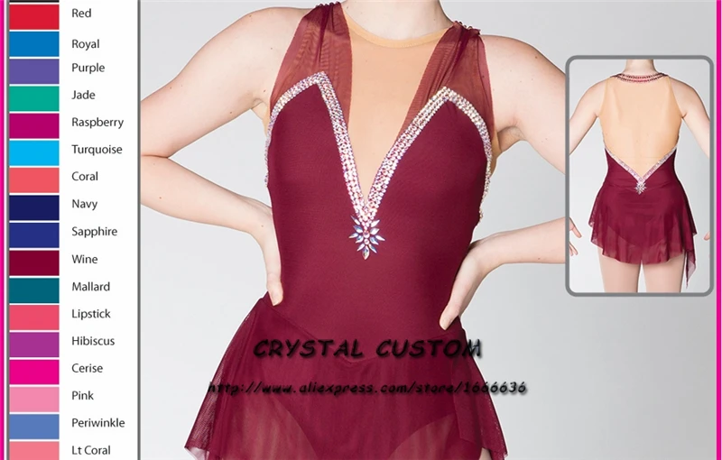 

Crystal Custom Figure Skating Dress Girls New Brand Ice Skating Clothes For Competition DR4660