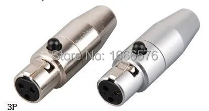 wholesale 50 pcs/lot  Mini XLR 3-Pin Male Cable Inline Plug Metal-119