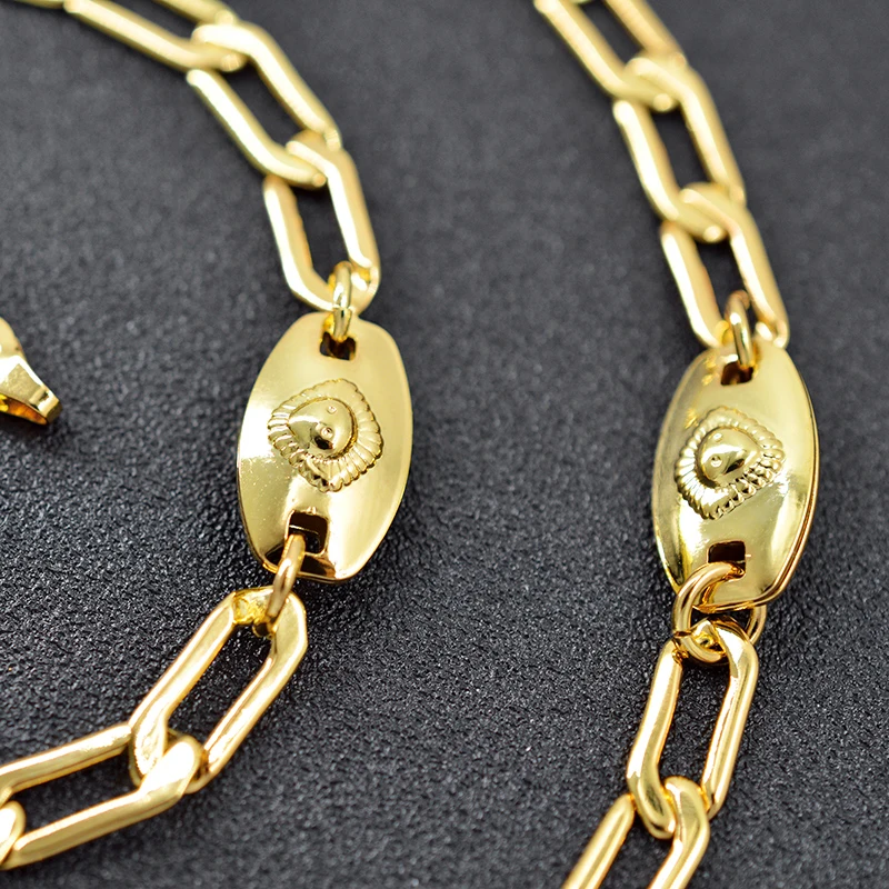 ZEADear-collar chapado en oro de 18K para hombre y mujer, cadena de eslabones de cobre, joyería de moda para fiesta de cumpleaños, regalo de boda