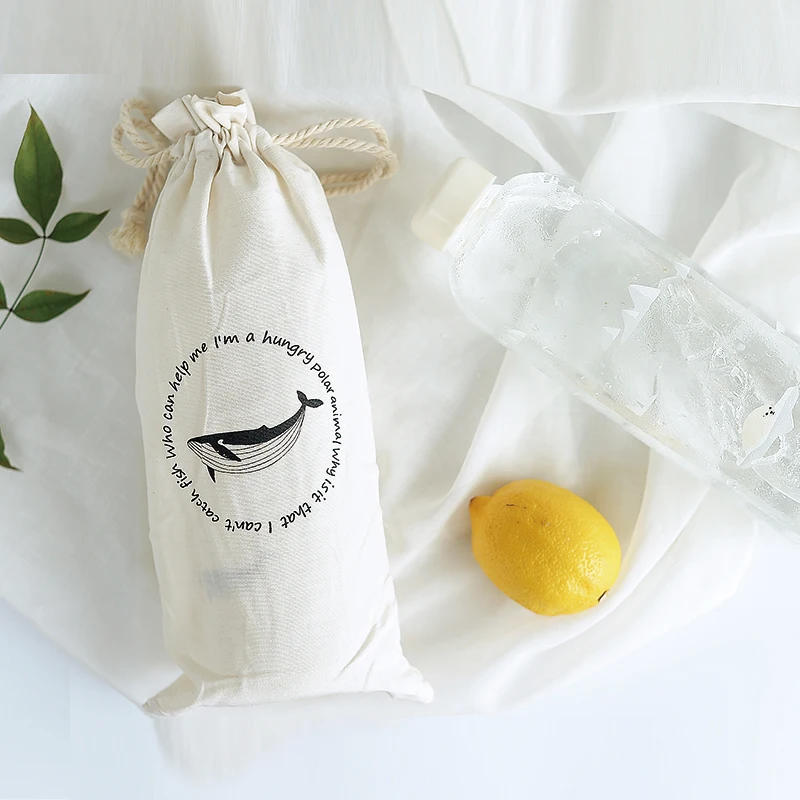 1000ml Seal Whale Glass Water Bottle with Sleeve Creative Sport Bottles Camping Bottle Tour Drinkware Drop Shipping