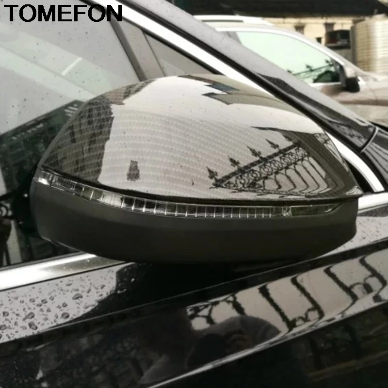 TOMEFON Exterior For Audi Q7 2016 2017 2018 Side Door Rearview Mirror Decorative Cover Trim With Turning Light ABS Chrome