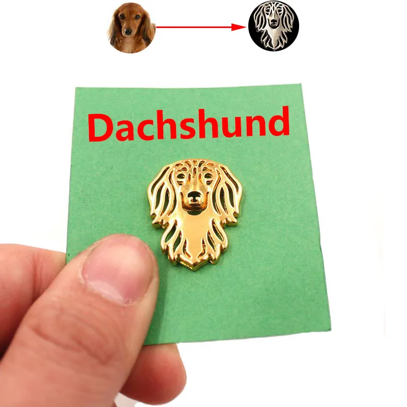 Mdogm Dachshund Dog Animal Brooches And Pins  Suit Cute Funny Metal Small Father Collar Badges Gift For Male Men B045
