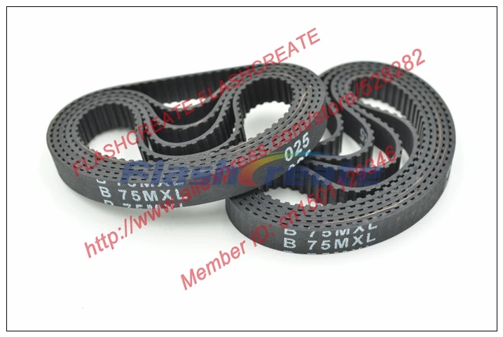 10Pcs B75 Mxl Distributieriem Tanden 75 Breedte 6.35Mm Lengte 152.40Mm B75MXL Rubber Closed-Loop Synchrone riem