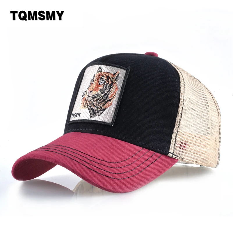 Embroidery animal baseball caps for men Breathable Mesh Hip Hop cap women tiger Snapback caps Sun visor hats for Woman\'s bone