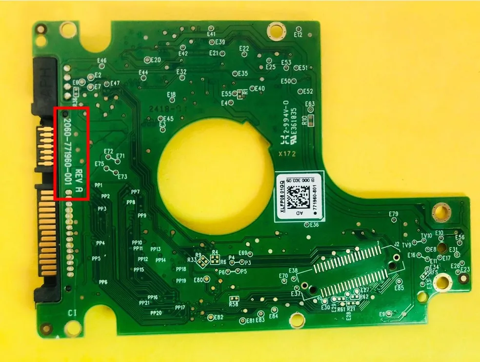 WD20NMVW HDD PCB Jia Yuan Sheng/Logic Board/2060-771960-001 REV EEN, 2060 771960 001/771960-801