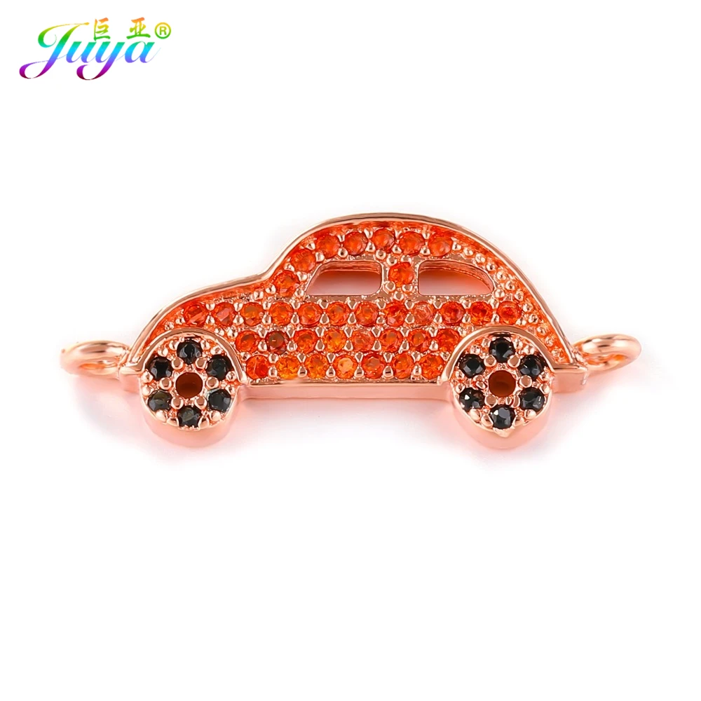 2018 New Ali Moda Micro Pave Zircon Gold/Rose Gold Toy Car Charm Connectors Accessories For Women Handmade Jewelry Making