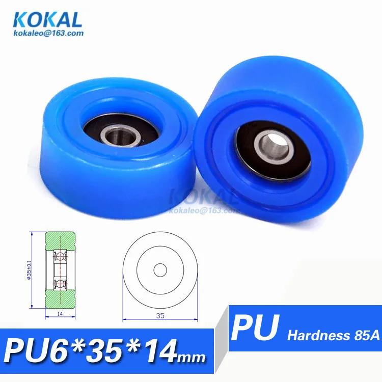 [PU0635-14]Free shipping 10PCS polyurethane PU money count machine bearing roller wheel outer diameter 35mm PU roller