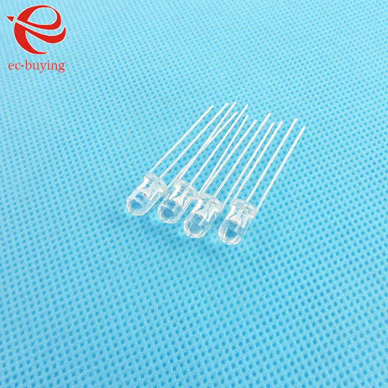 100Pcs/20pcs F3 3mm LED Bi-Color Transparent Common Cathode Round Light Emitting Diode Two Dual Red Green Plug-in DIY Kit