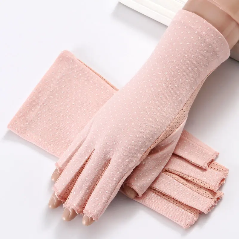 

Summer Sunscreen Gloves Half Finger Women Short Anti-ultraviolet Mittens Driving Ultra-thin Leakage Fingers Luvas Guantes H3095